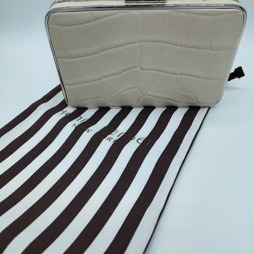 Henri Bendel Glitter Croc Embossed Box Clutch Crossbody Bag w/ Dust Bag - Picture 2 of 4